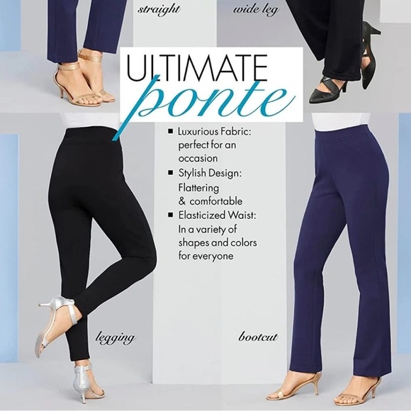 Cool Roaman's Women's Plus Size Bootcut Ultimate Ponte Pant Stretch Knit - Picture 4 of 9